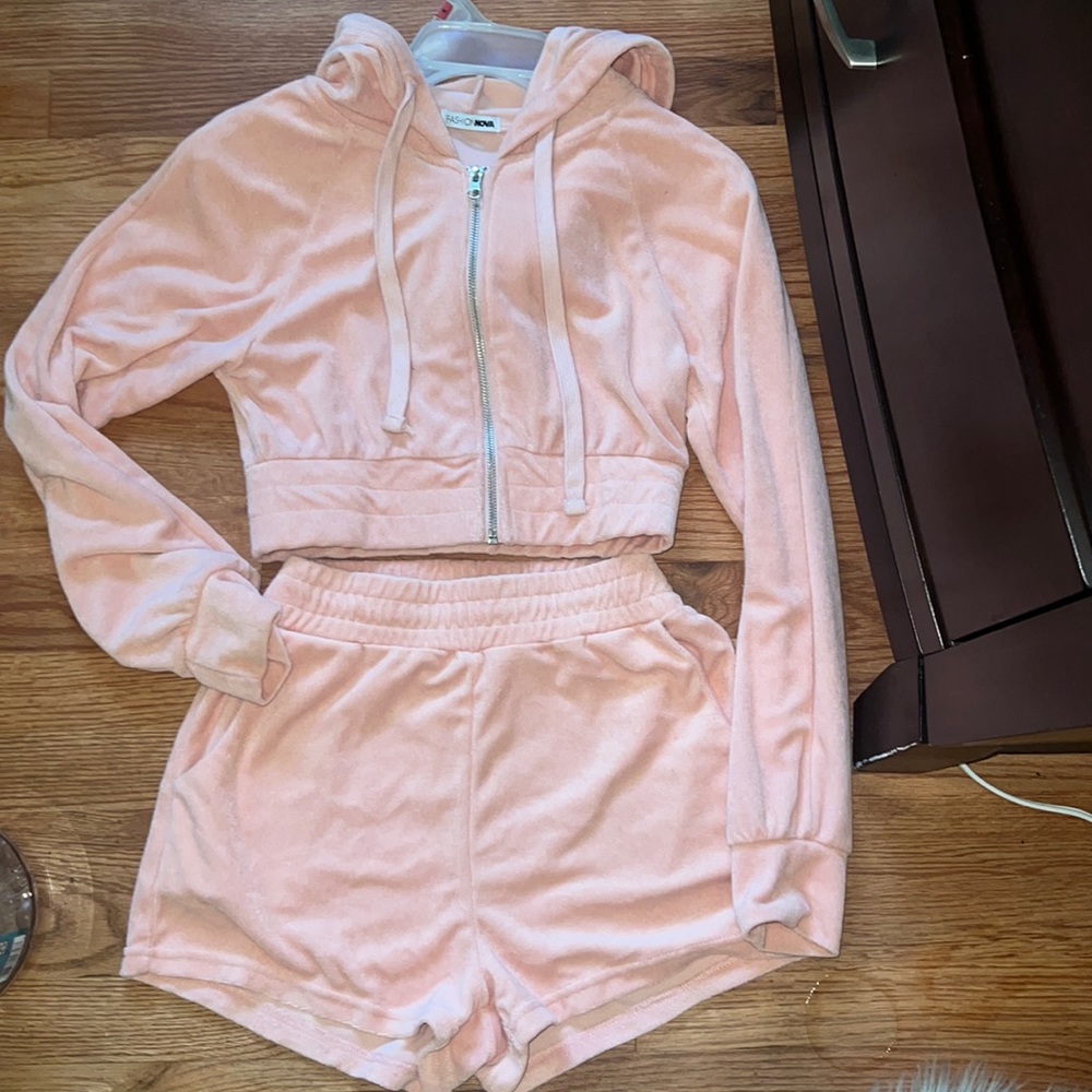 light orange fashion nova set